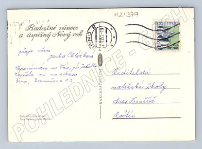 Pohlednice zimní krajina zaslaná razítko 30h (M21379)