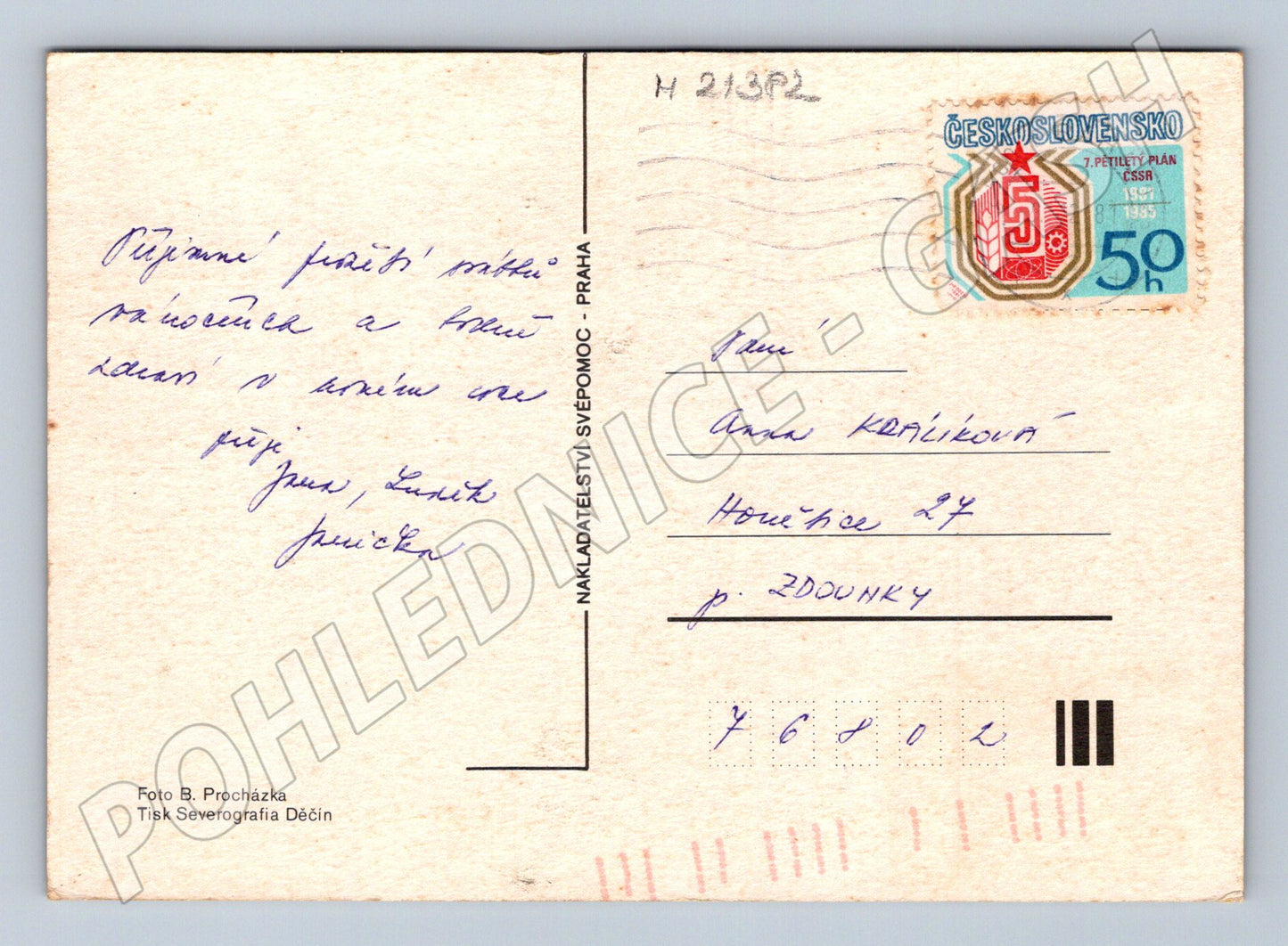 Pohlednice vánoční Radostné Vánoce 1955 (M21382)