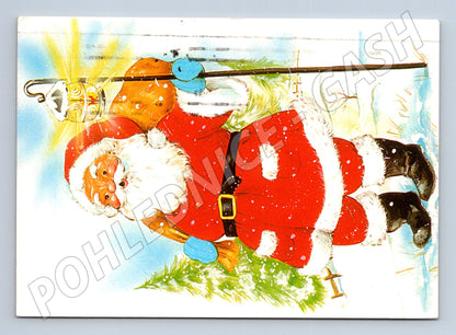 Pohlednice vánoční Santa na lyžích 1999 (M21392)