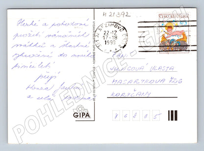 Pohlednice vánoční Santa na lyžích 1999 (M21392)