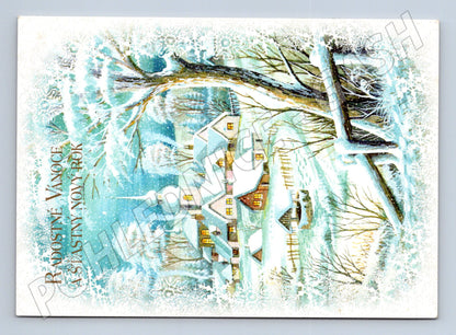Pohlednice vánoční zimní vesnice 1994 (M21394)