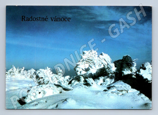 Pohlednice vánoční Radostné Vánoce zimní krajina (M21401)