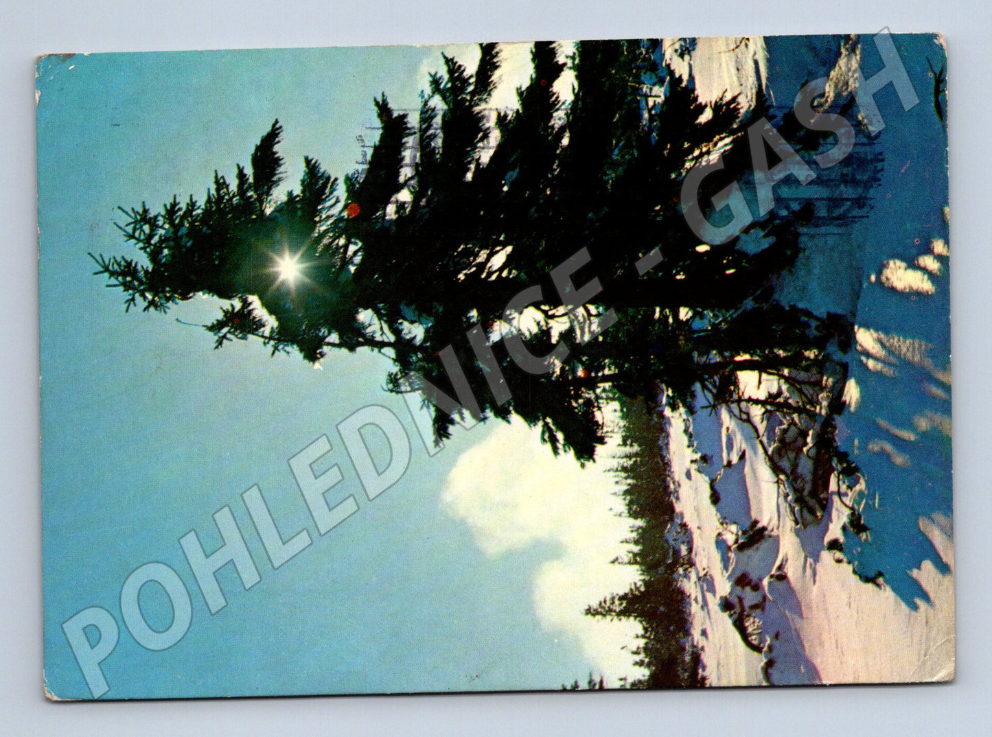 Pohlednice zimní krajina zaslaná 1971 Orbis (M21412)