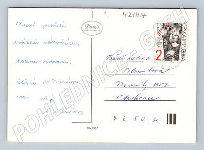 Pohlednice vánoční andílci a přání (M21414)