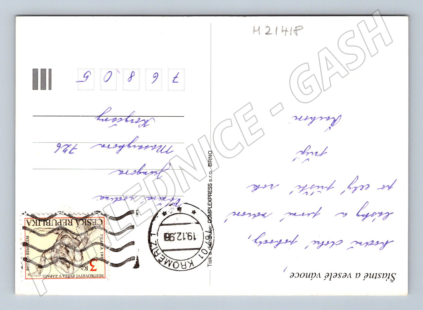Pohlednice zimní krajina s kostelem 1929 (M21418)