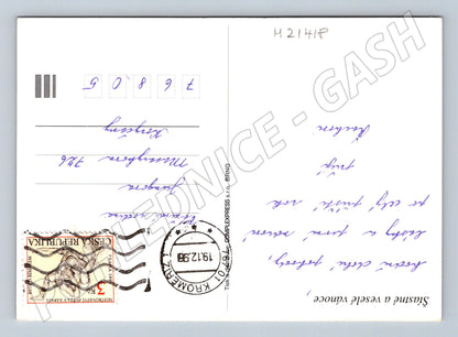 Pohlednice zimní krajina s kostelem 1929 (M21418)