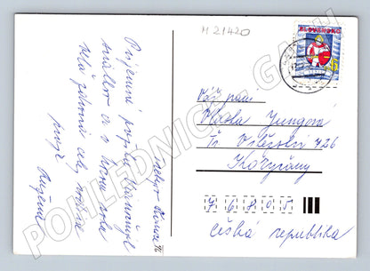 Pohlednice vánoční svíčka věnec perníčky Slovensko (M21420)