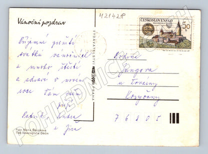 Pohlednice vánoční ozdoby a ořechy (M21428)