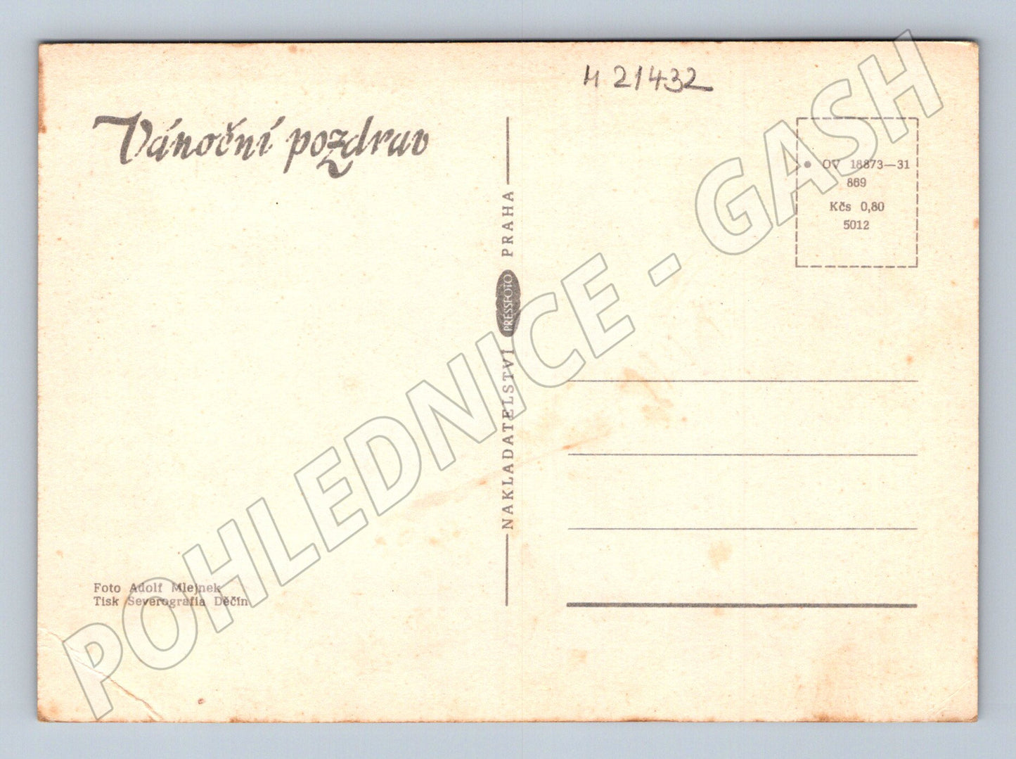 Pohlednice vánoční svíčka ozdoby Adolf Mlejnek (M21432)