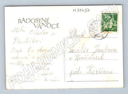Pohlednice vánoční dítě se svíčkou M Šechtlová (M21437)