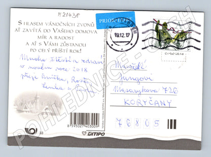 Pohlednice Krásné Vánoce prošlá poštou 2017 (M21438)