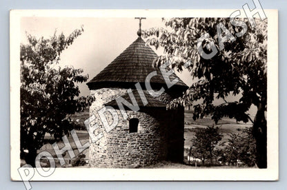 Pohlednice Starý Plzenec rotunda ČB raz 1953 (M2145)