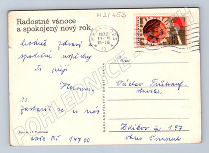 Pohlednice vánoční 70 léta Orbis Praha (M21453)
