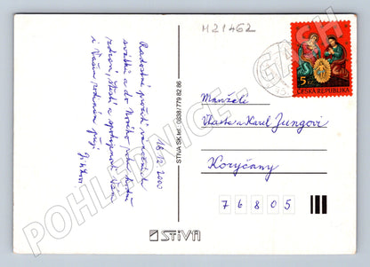 Pohlednice vánoční zapálená svíčka 2000 (M21462)
