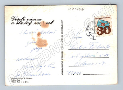 Pohlednice vánoční malý formát odeslaná (M21466)