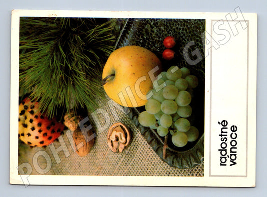 Pohlednice vánoční radostné vánoce retro (M21468)