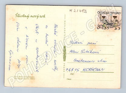 Pohlednice novoroční zátiší s jablky 70 léta (M21483)