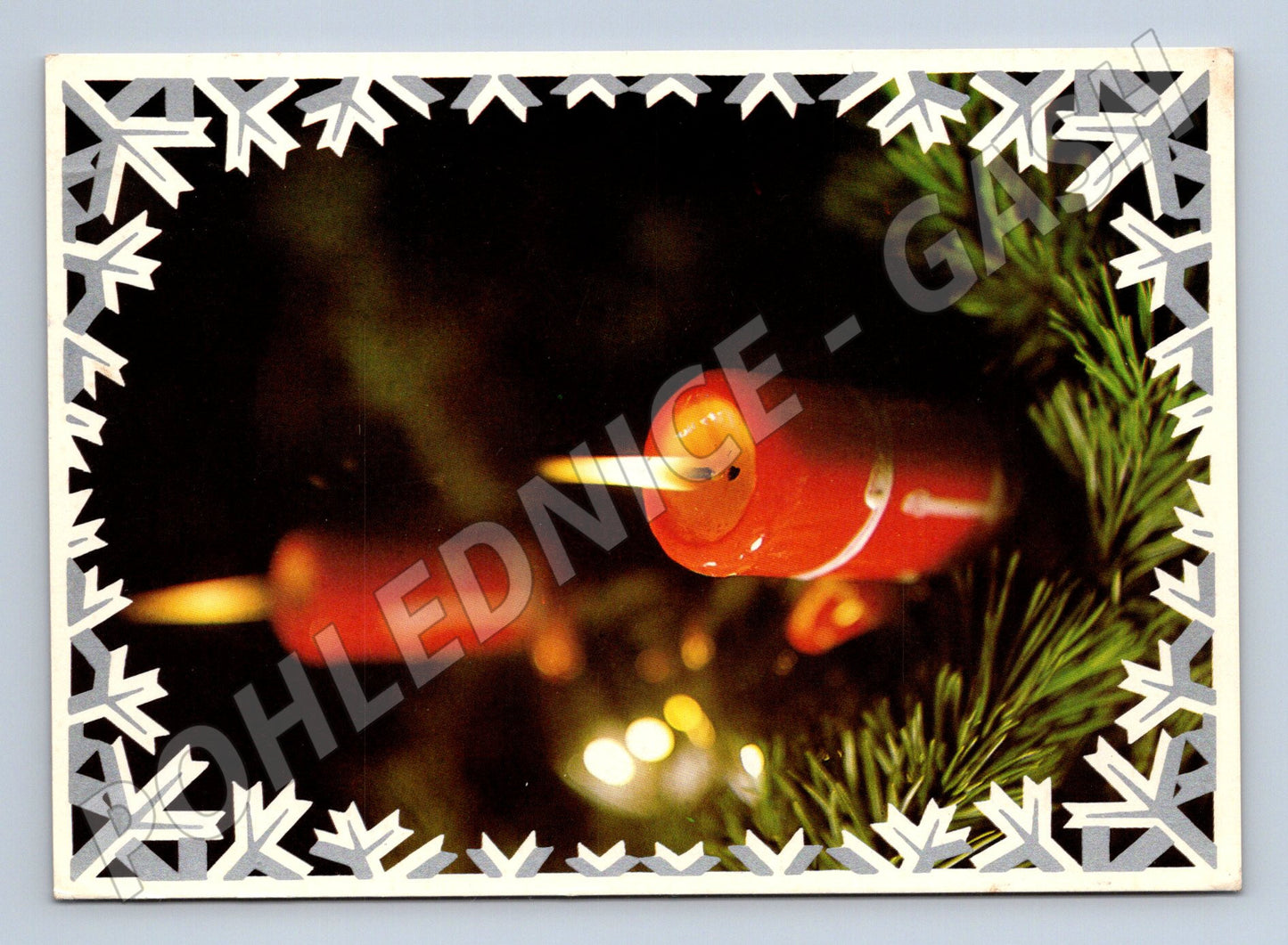 Pohlednice vánoční svíčka 1977 malý formát (M21485)