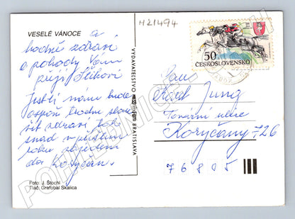 Pohlednice vánoční tradiční zátiší 70 léta (M21494)