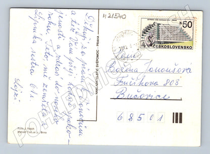 Pohlednice zimní česká krajina prošlá poštou (M21540)