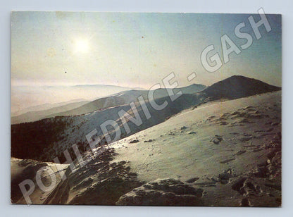 Pohlednice zimní panorama českých hor odeslaná 1987 (M21541)