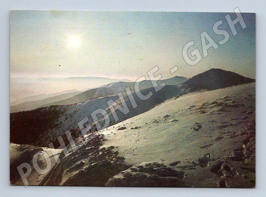 Pohlednice zimní panorama českých hor odeslaná 1987 (M21541)