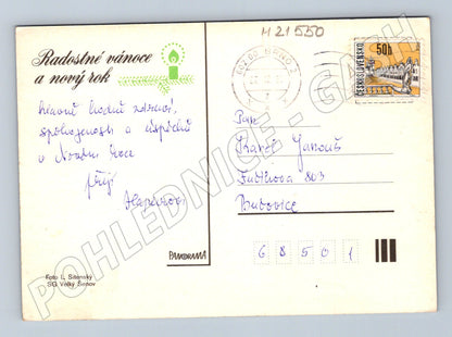 Pohlednice zimní krajina odeslaná 1983 (M21550)
