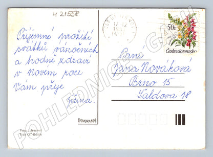 Pohlednice Veselé Vánoce svíčka použité 1991 (M21558)