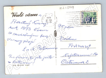 Pohlednice zimní krajina Anger 1972 (M21599)