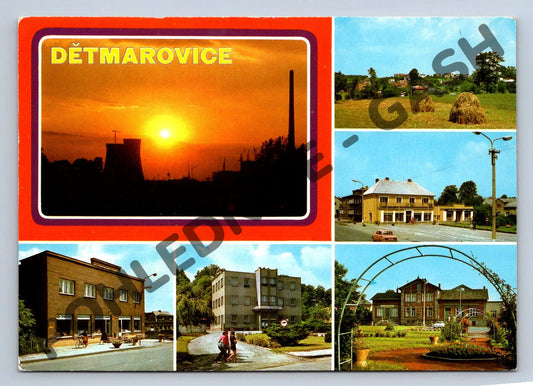 Pohlednice Dětmarovice – panoramata obce a elektrárny (M216)