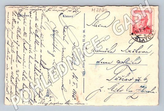 Pohlednice Klatovy ČSR raz 1945 (M2160)