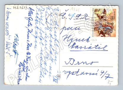 Pohlednice vánoční Rakousko svíčky 1968 (M21613)