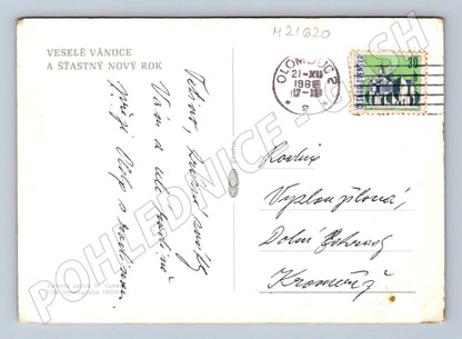 Pohlednice vánoční loutka zaslaná 1966 (M21620)