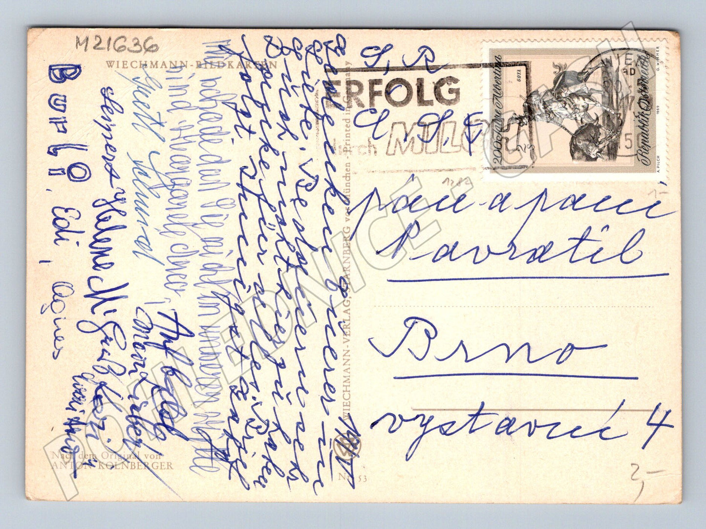 Pohlednice Anton Kolnberger dítě pes (M21636)