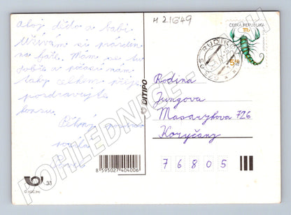 Pohlednice kočka a pes spící mazlíčci 2006 (M21649)