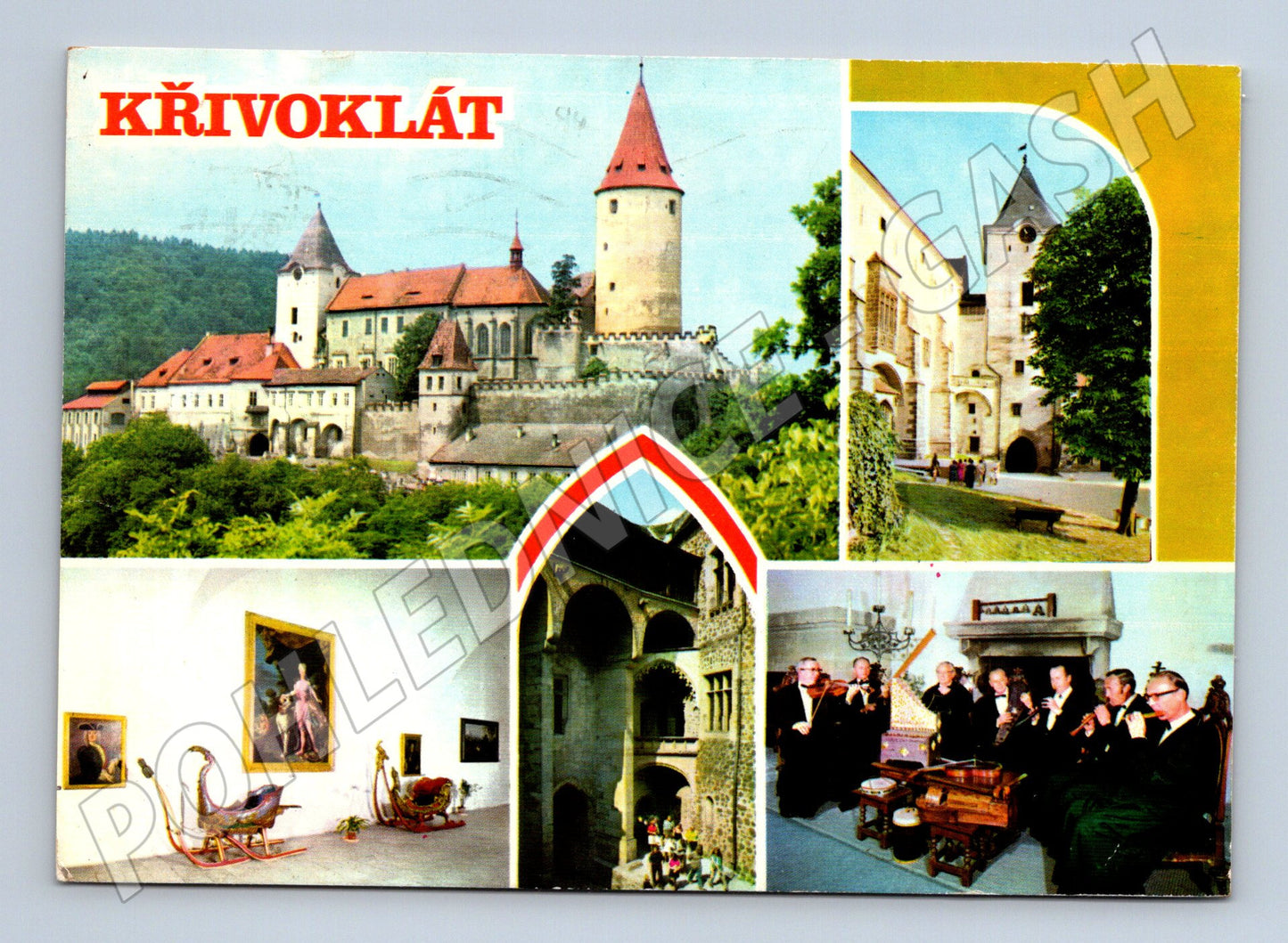 Pohlednice Křivoklát koláž 1974 (M21679)
