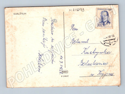 Pohlednice hrad Karlštejn 1958 (M21693)