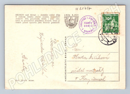 Pohlednice Hronov dům Jiráska (M21717)