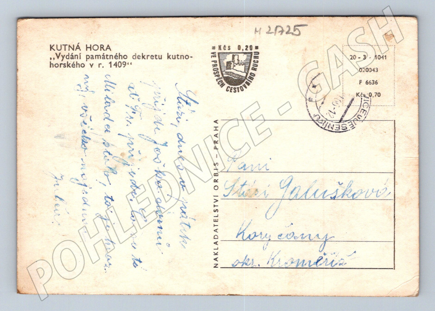 Pohlednice Kutná Hora dekret 1941 (M21725)