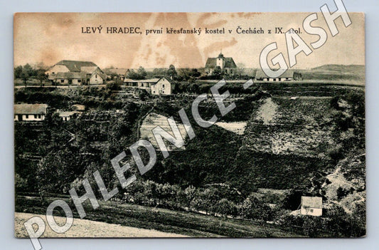 Pohlednice Levý Hradec první křesťanský kostel v Čechách (M2175)