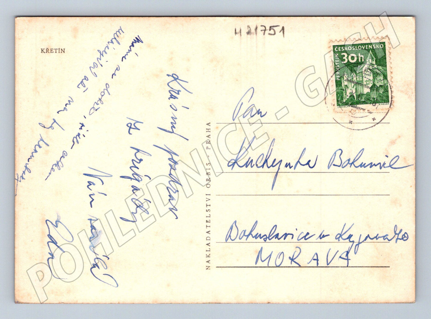 Pohlednice Křetín Morava (M21751)