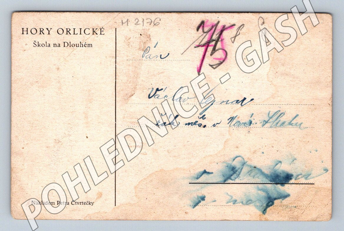 Pohlednice Orlické hory škola na Dlouhém (M2176)