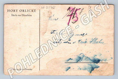 Pohlednice Orlické hory škola na Dlouhém (M2176)