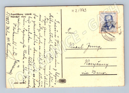 Pohlednice Františkovy Lázně Náměstí Míru (M21773)