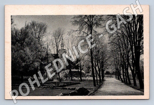 Pohlednice Konstantinovy Lázně kostel a park (M2178)
