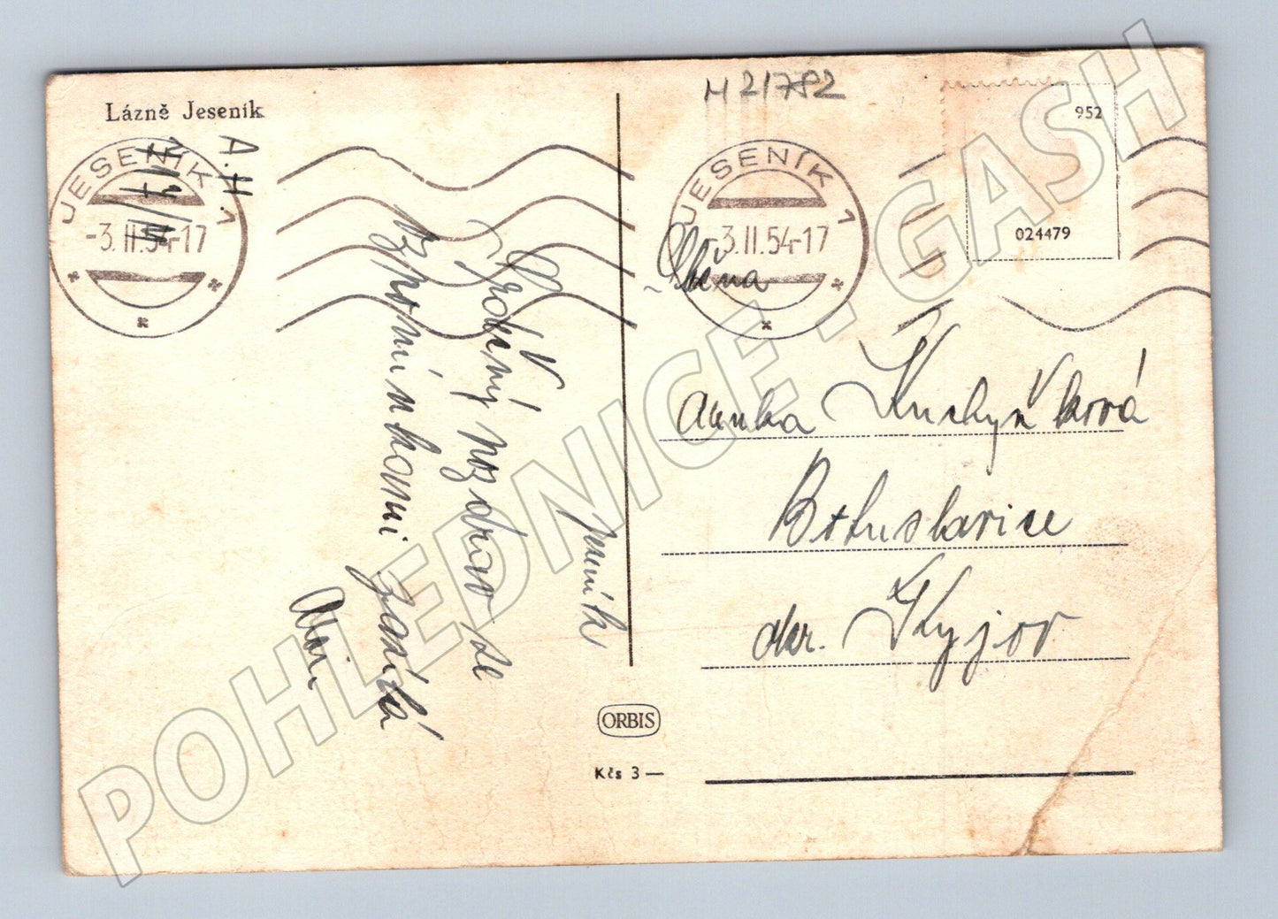 Pohlednice Lázně Jeseník 1954 (M21782)