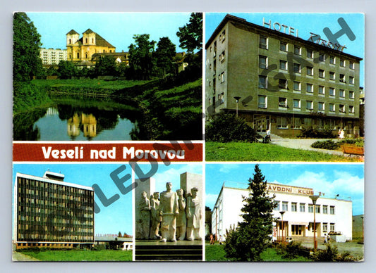 Pohlednice Veselí nad Moravou – historická pohlednice (M218)