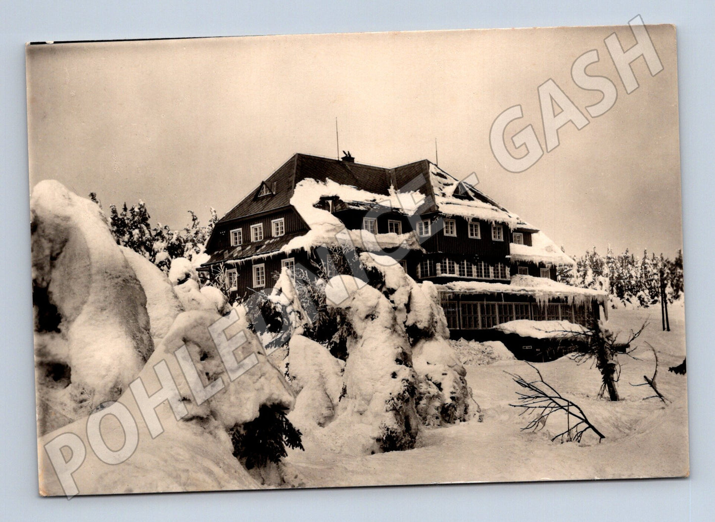 Pohlednice Krkonoše Černá bouda zimní krajina 194x (M21800)