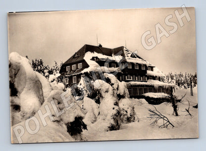 Pohlednice Krkonoše Černá bouda zimní krajina 194x (M21800)