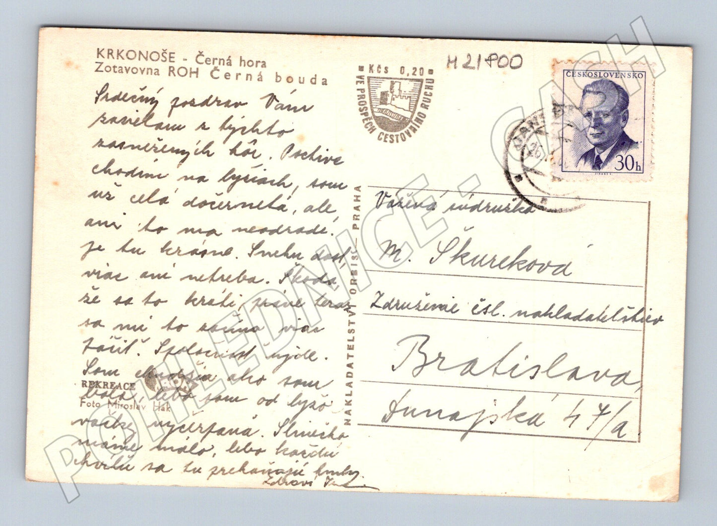 Pohlednice Krkonoše Černá bouda zimní krajina 194x (M21800)
